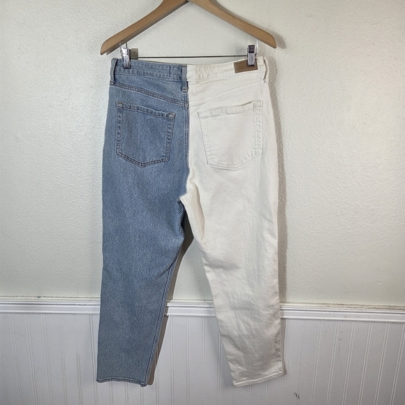 Hollister Ultra High Rise Mom Jeans Women’s 11R W30 Colorblock Blue White Denim - Picture 4 of 14